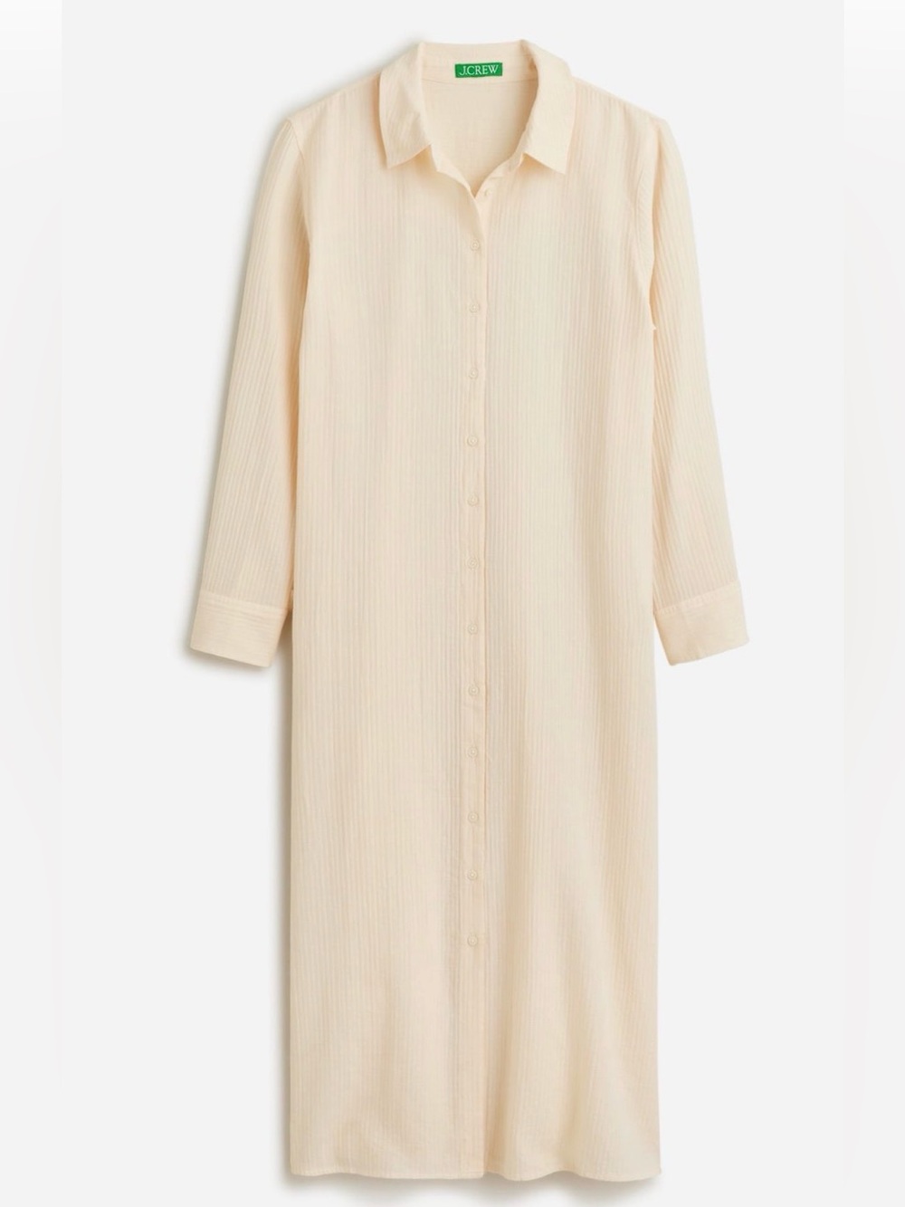 Jcrew Long Beach Shirt in airy gauze | Warm Sesame